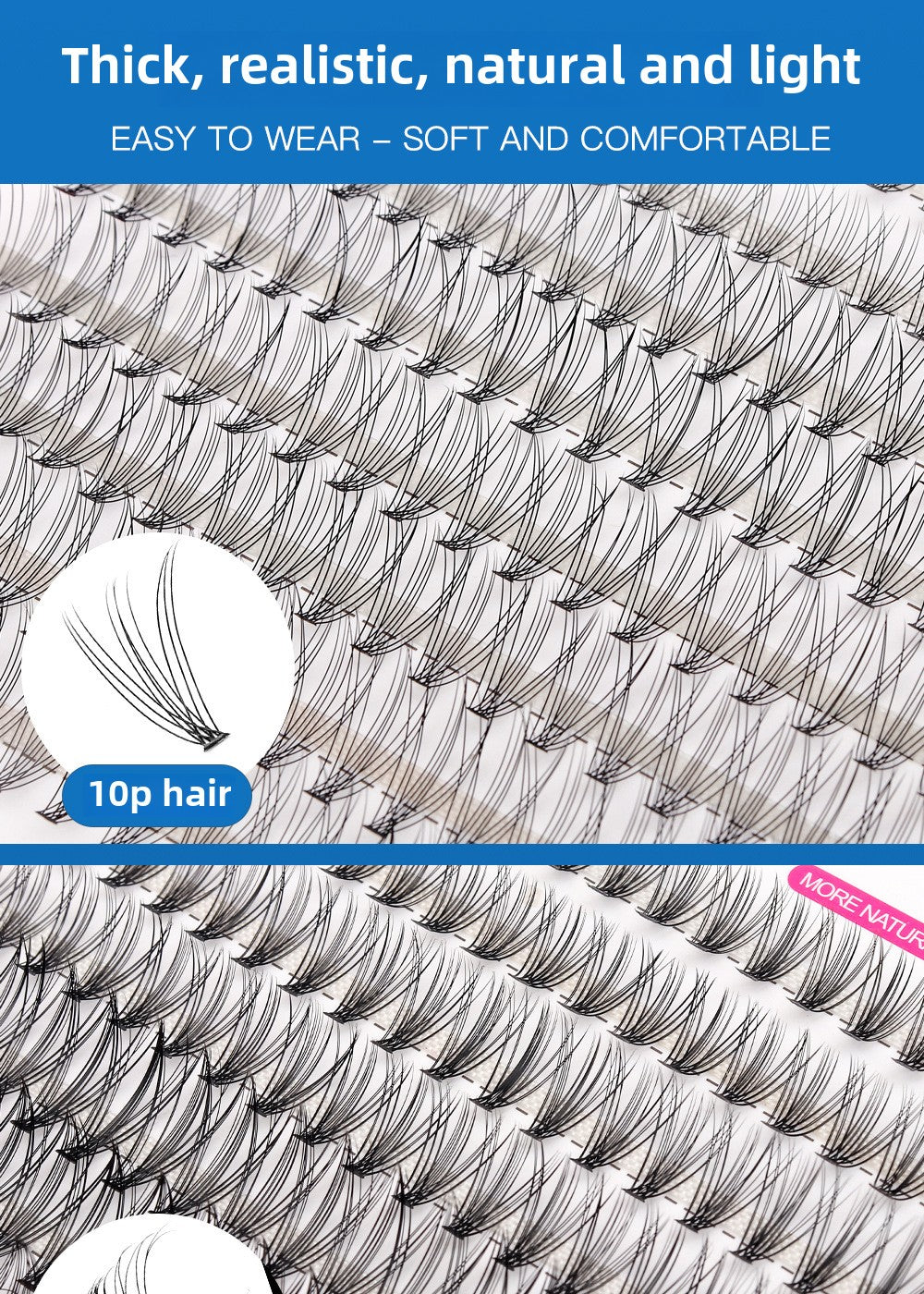 30D/40D False Eyelashes 32 Rows Eyelash Book D Curved Grafting Individual Mixed