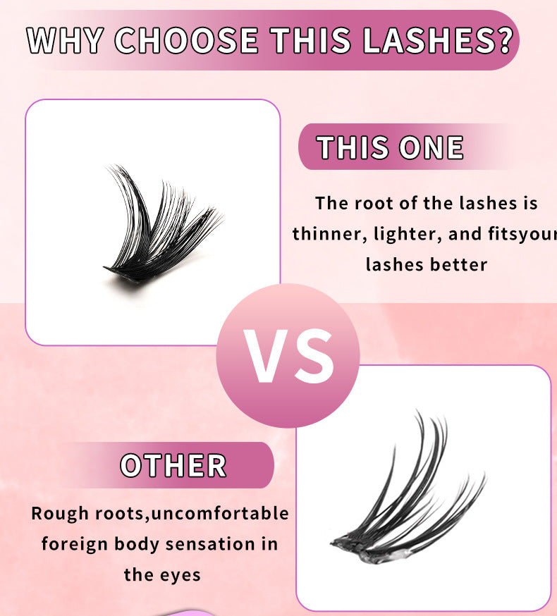 Upgraded 40P 60D 80D 100P Cross-Border False Eyelashes 14 Rows Glue Suit Curling Individual False Eyelash Thick