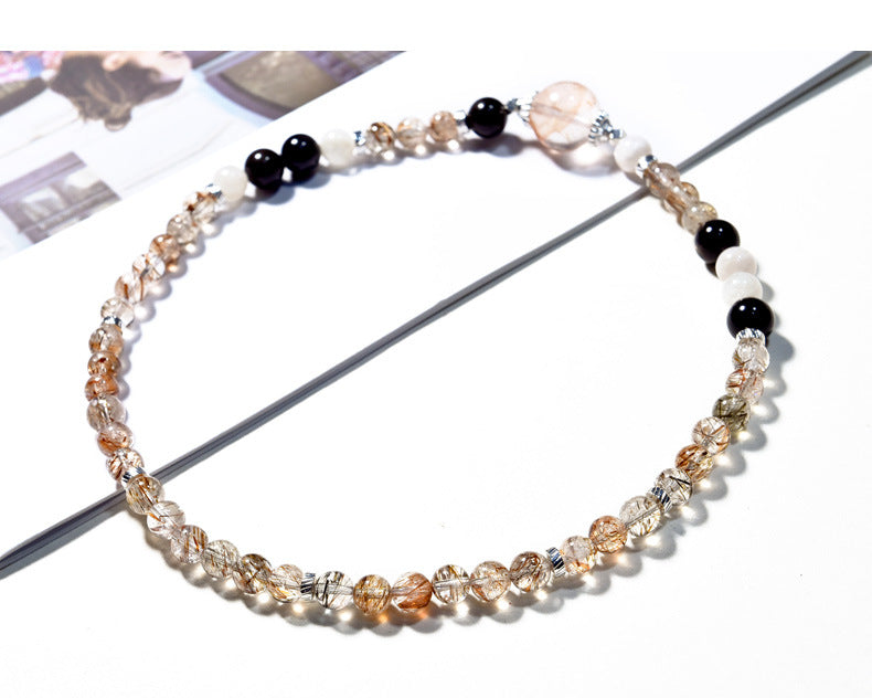Natural Black Gold Super Crystal Multi-Loop Fashion High-Grade Rutilated Quartz Bracelet