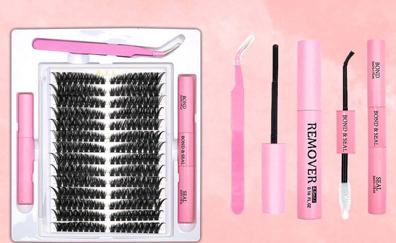 Upgraded 40P 60D 80D 100P Cross-Border False Eyelashes 14 Rows Glue Suit Curling Individual False Eyelash Thick