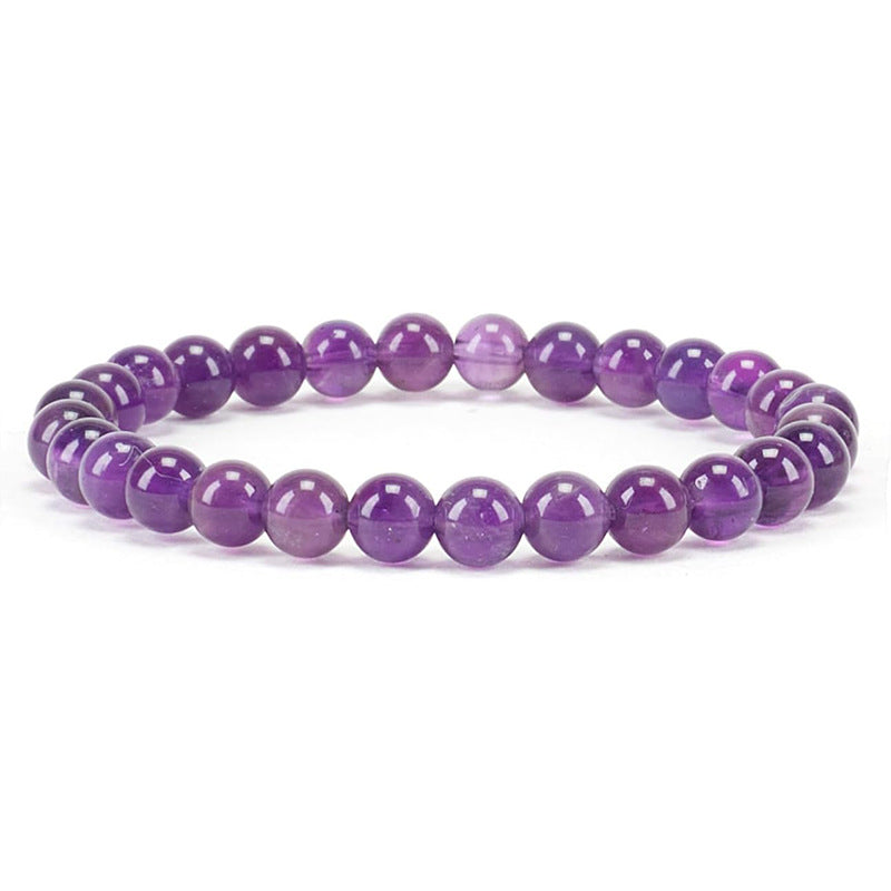 6mm Natural Crystal Stone Beaded Bracelet Elastic String Tigereye Agate Bracelet Female Accessories