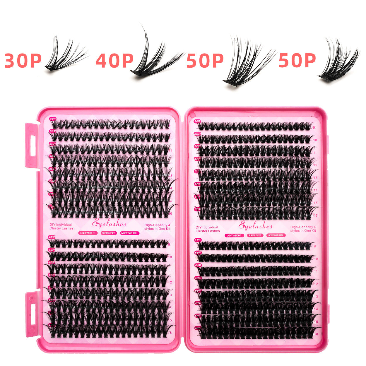 30D/40D False Eyelashes 32 Rows Eyelash Book D Curved Grafting Individual Mixed