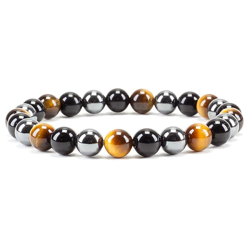 8mm Natural Tiger-Eye Bracelet Handmade Crystal Stone Bracelet Couple Bracelet