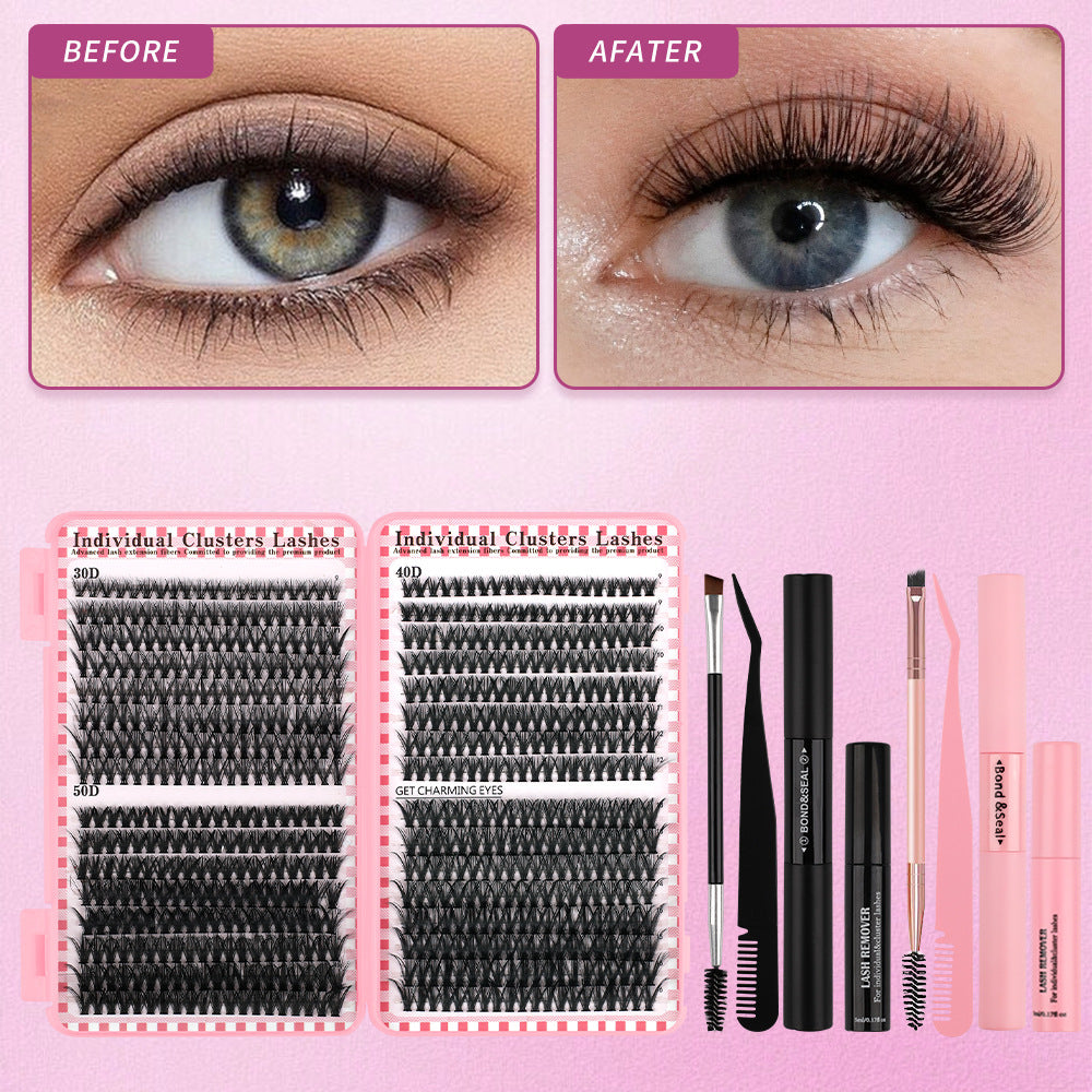 30D4050D Mixed 3D Hot Melt Cluster Lashes Large Volume 640-Piece Eyelash Book