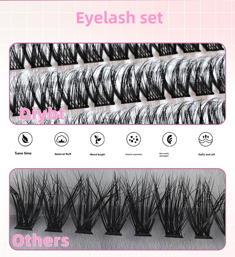 3D Traceless False Eyelashes 5-Piece Set Soft 8D Mink-like Glue Remover Tweezer Set