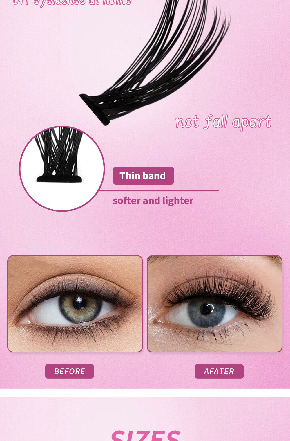 30D4050D Mixed 3D Hot Melt Cluster Lashes Large Volume 640-Piece Eyelash Book