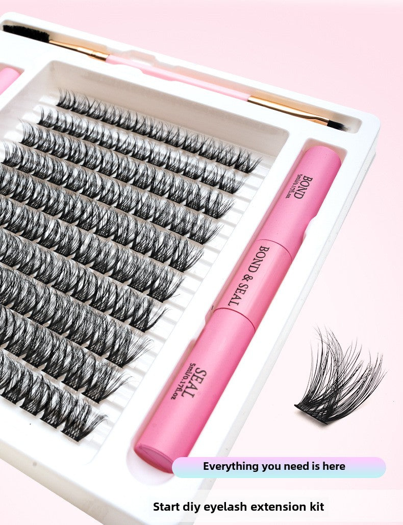 3D Traceless False Eyelashes 5-Piece Set Soft 8D Mink-like Glue Remover Tweezer Set