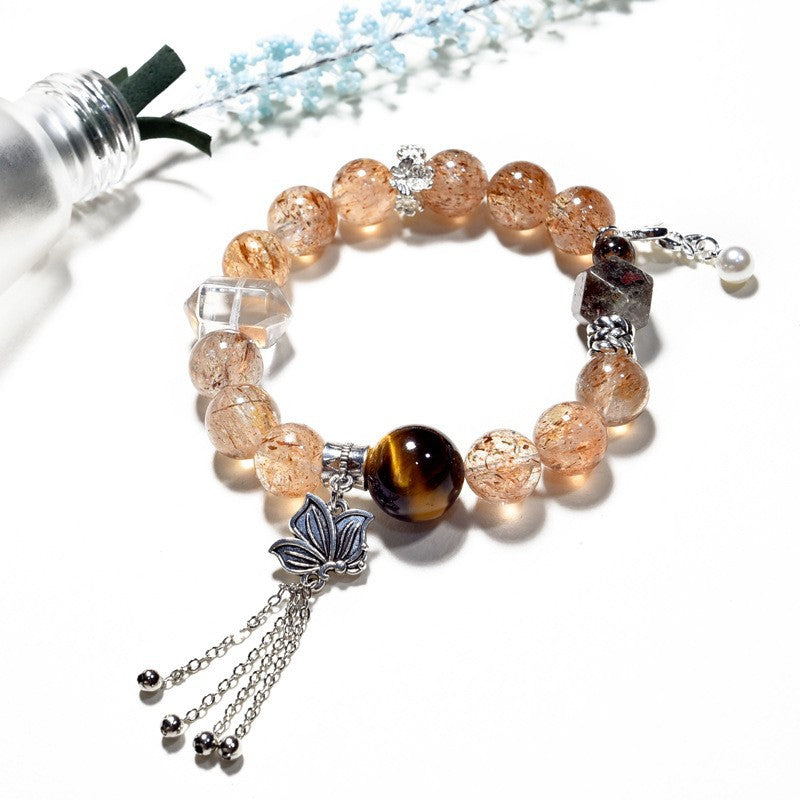 Black Gold Brown Crystal Wristband New Arrival Natural White Crystal Hand String