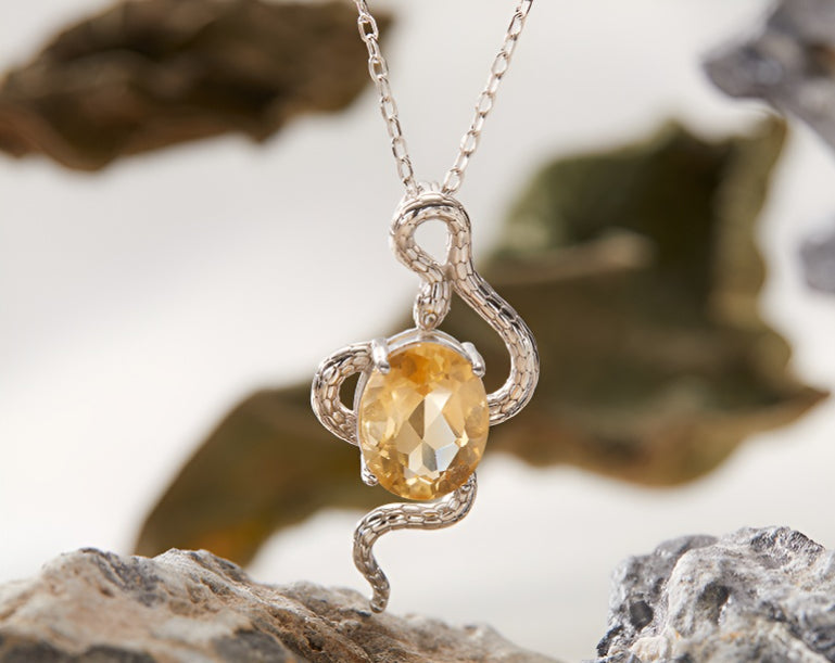 Natural Colorful Topaz Amethyst Pendant Necklace S925 Sterling Silver Inlay