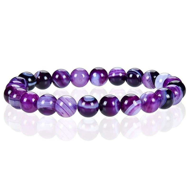 8mm Natural Tiger-Eye Bracelet Handmade Crystal Stone Bracelet Couple Bracelet