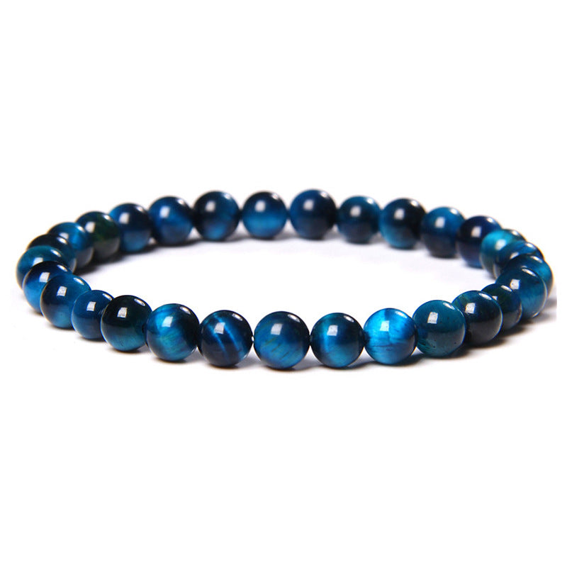 6mm Natural Crystal Stone Beaded Bracelet Elastic String Tigereye Agate Bracelet Female Accessories