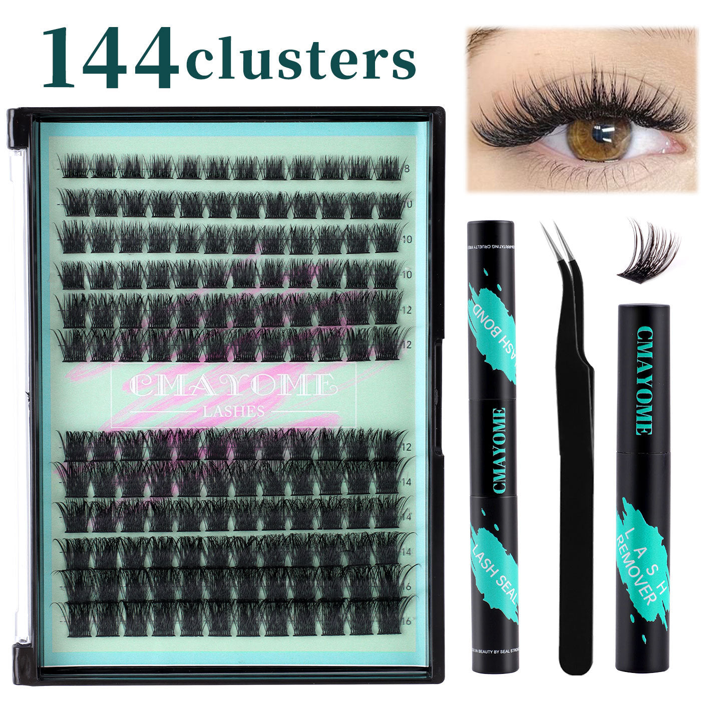 144 Clusters Single DIY  8-16mm Natural Curly False Eyelashes