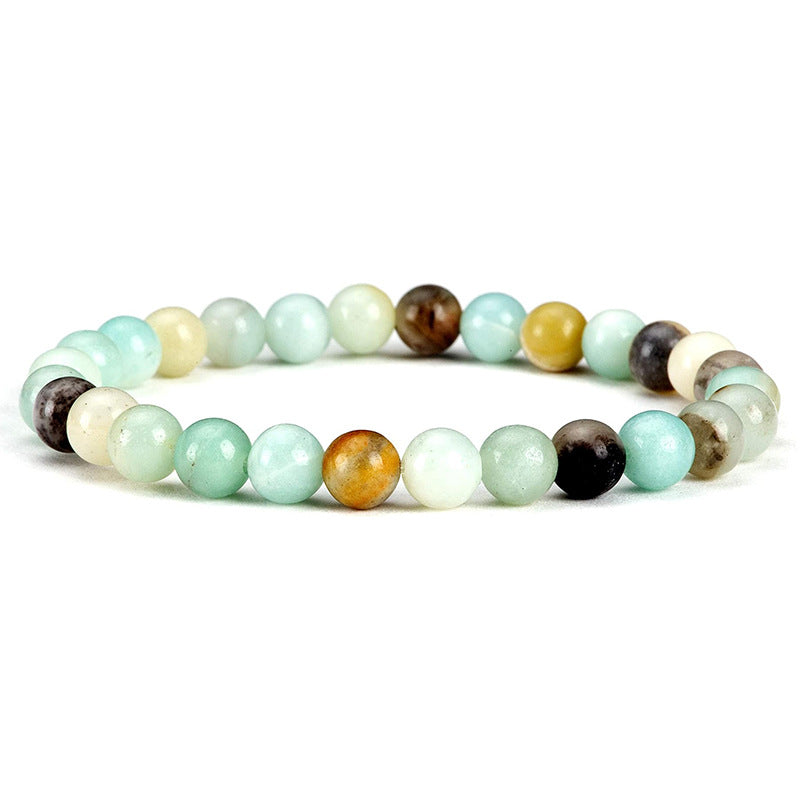 6mm Natural Crystal Stone Beaded Bracelet Elastic String Tigereye Agate Bracelet Female Accessories