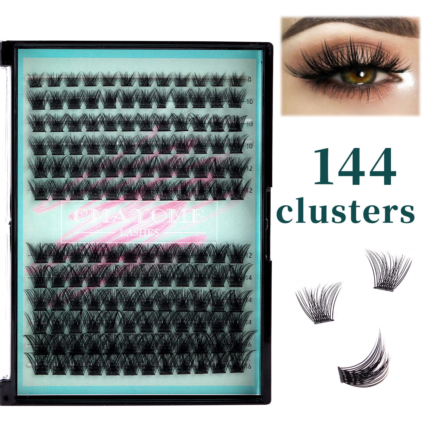 144 Clusters Single DIY  8-16mm Natural Curly False Eyelashes