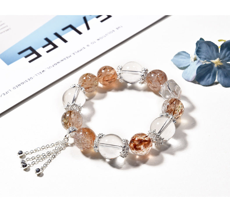 Black Gold Brown Crystal Wristband New Arrival Natural White Crystal Hand String