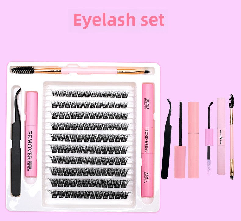 3D Traceless False Eyelashes 5-Piece Set Soft 8D Mink-like Glue Remover Tweezer Set
