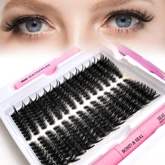 Upgraded 40P 60D 80D 100P False Eyelashes 14 Rows of Glue Suit Curling Individual False Eyelash Thick
