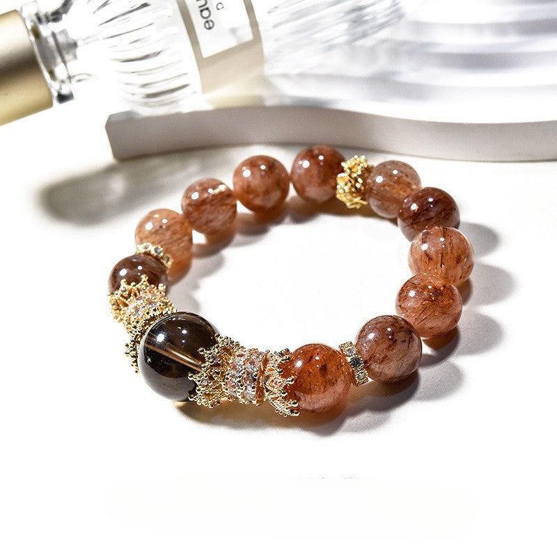 Black Gold Brown Crystal Wristband New Arrival Natural White Crystal Hand String