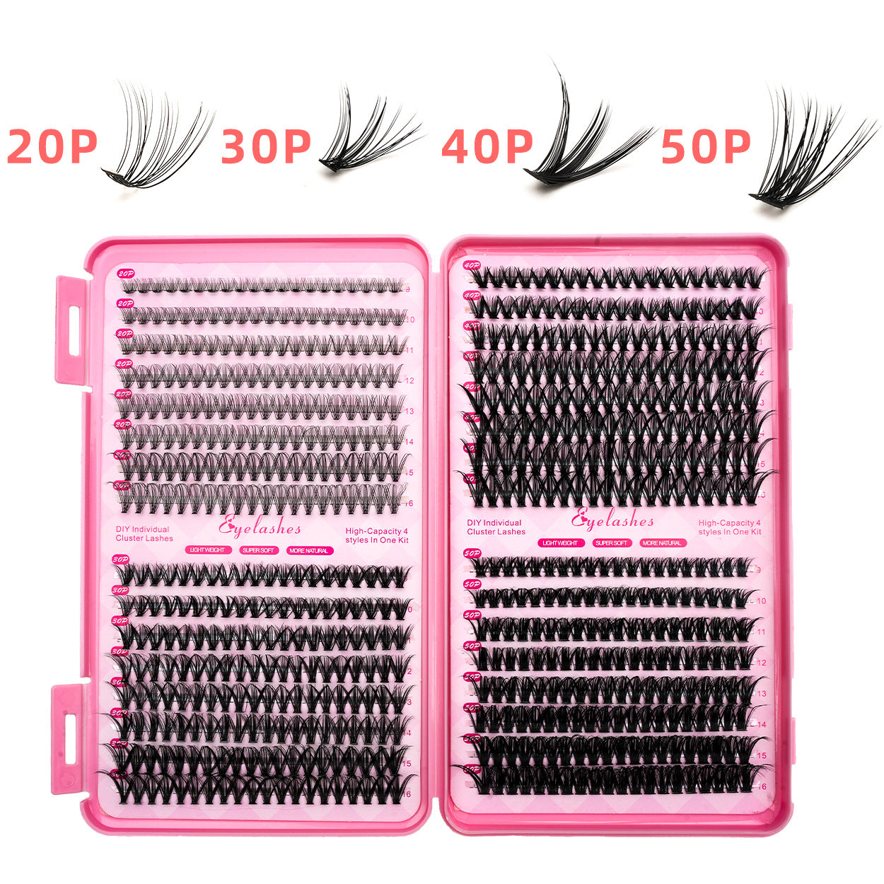 30D/40D False Eyelashes 32 Rows Eyelash Book D Curved Grafting Individual Mixed