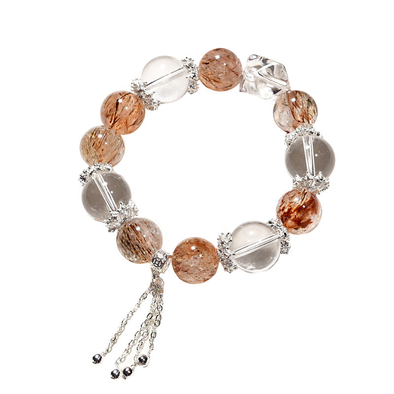 Black Gold Brown Crystal Wristband New Arrival Natural White Crystal Hand String