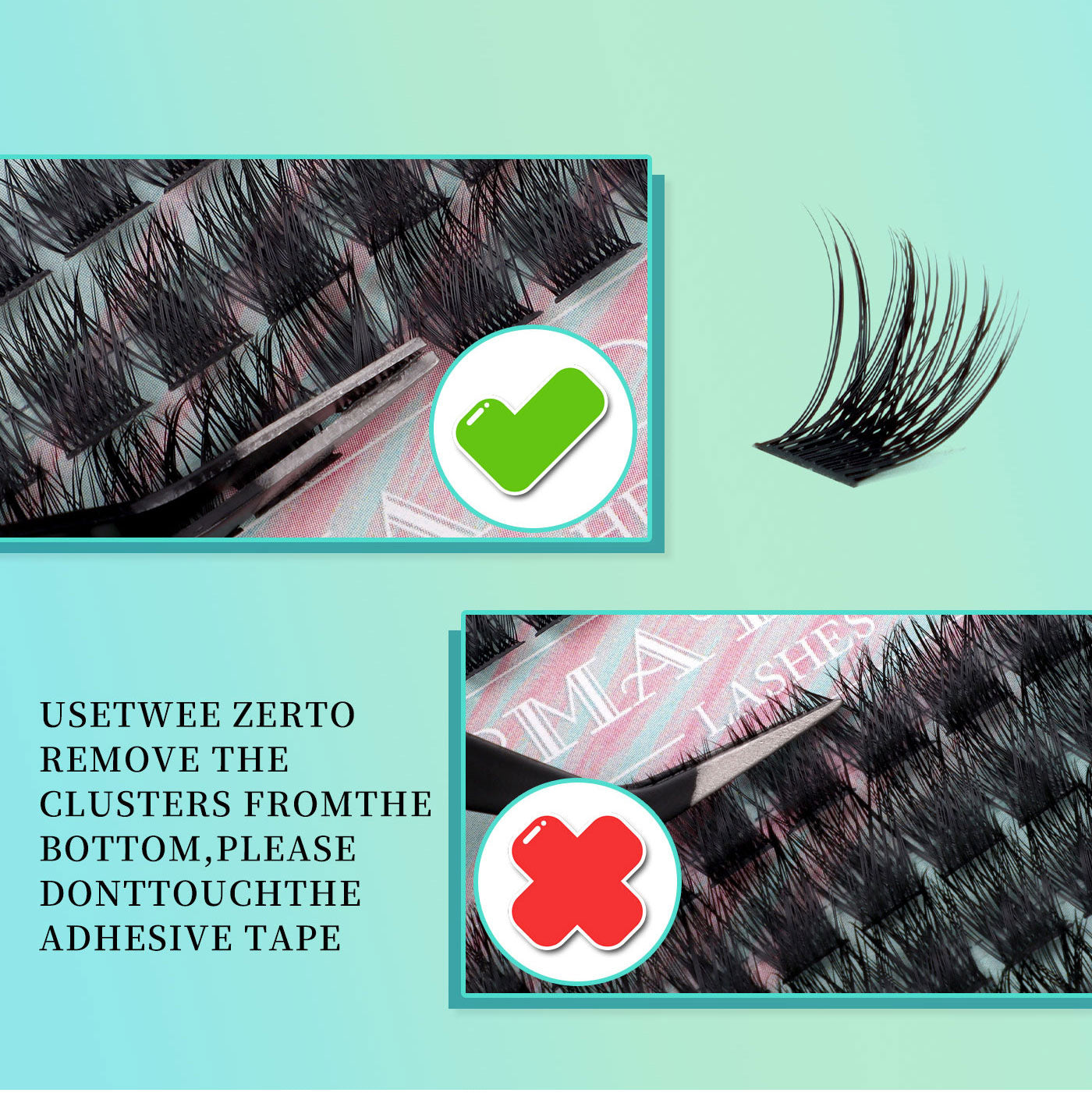 144 Clusters Single DIY  8-16mm Natural Curly False Eyelashes