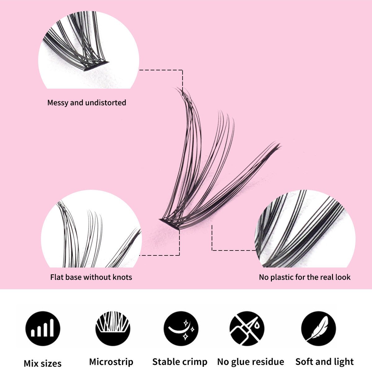DIY 1000 pcs Big Capacity Eyelash Book Single Cluster Natural D Type False Eyelashes 20D30D40D50D