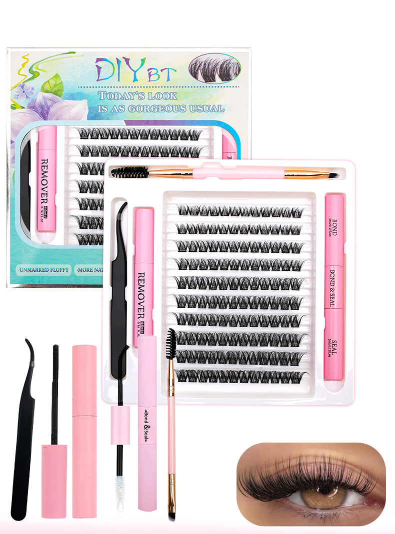 3D Traceless False Eyelashes 5-Piece Set Soft 8D Mink-like Glue Remover Tweezer Set