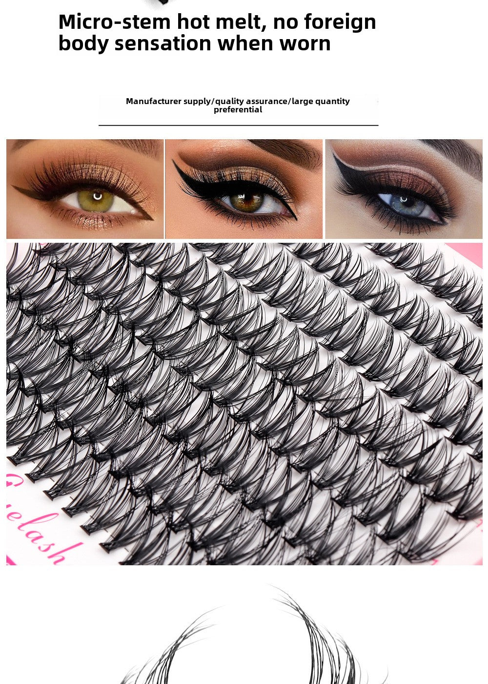 30D/40D False Eyelashes 32 Rows Eyelash Book D Curved Grafting Individual Mixed