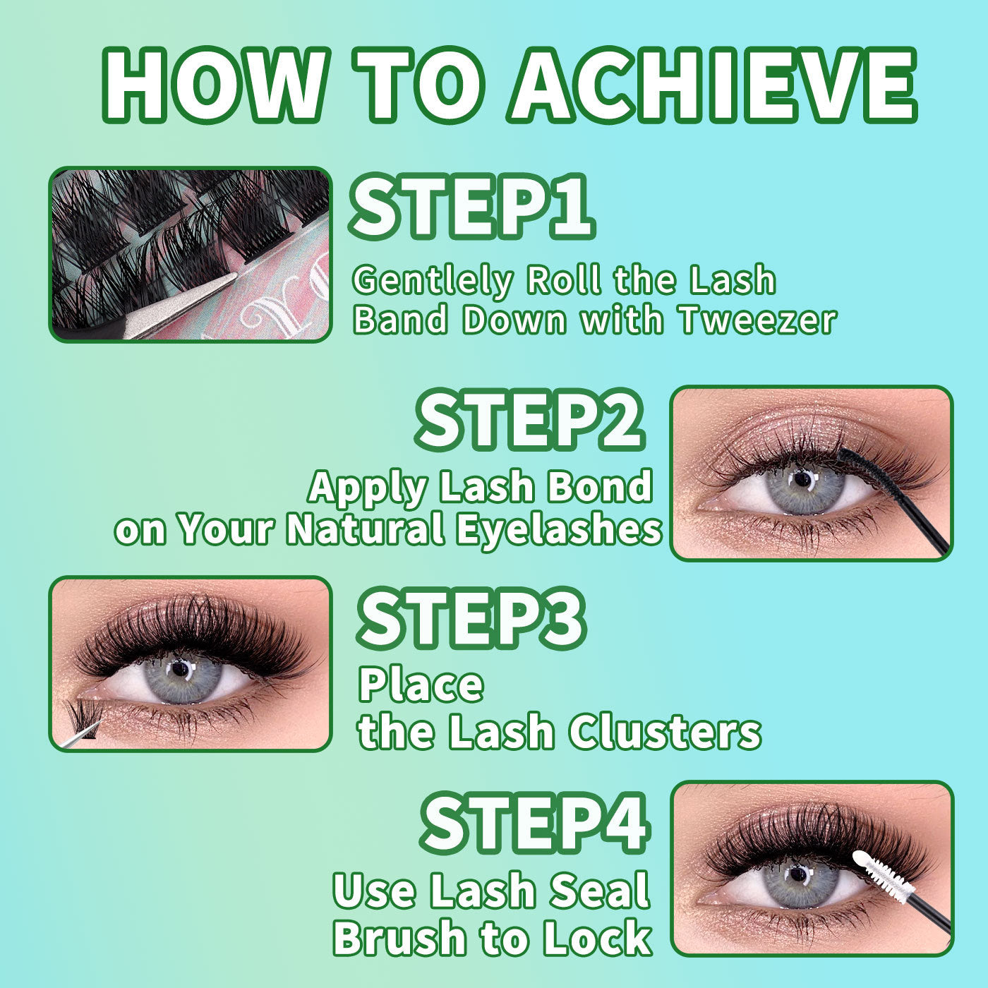 144 Clusters Single DIY  8-16mm Natural Curly False Eyelashes