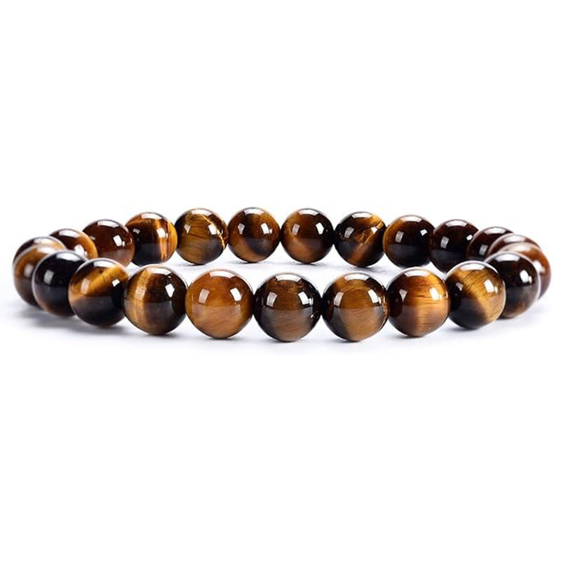 8mm Natural Tiger-Eye Bracelet Handmade Crystal Stone Bracelet Couple Bracelet