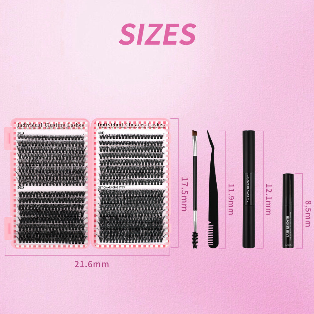 30D4050D Mixed 3D Hot Melt Cluster Lashes Large Volume 640-Piece Eyelash Book