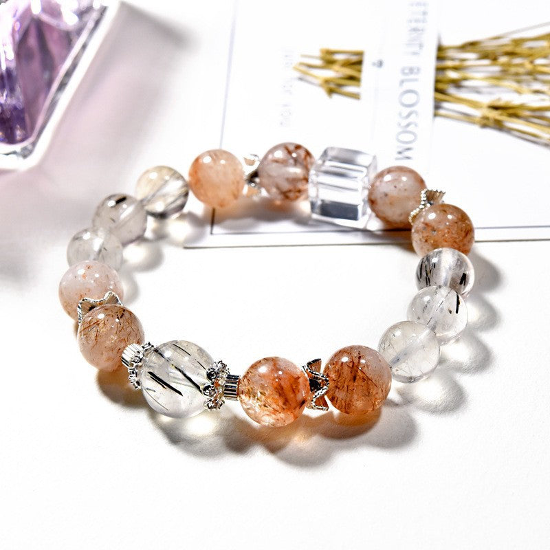 Black Gold Brown Crystal Wristband New Arrival Natural White Crystal Hand String