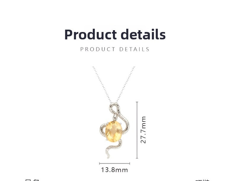 Natural Colorful Topaz Amethyst Pendant Necklace S925 Sterling Silver Inlay