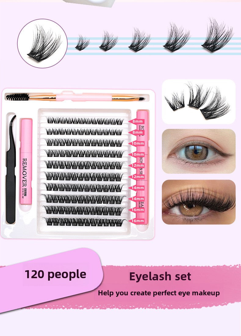 3D Traceless False Eyelashes 5-Piece Set Soft 8D Mink-like Glue Remover Tweezer Set