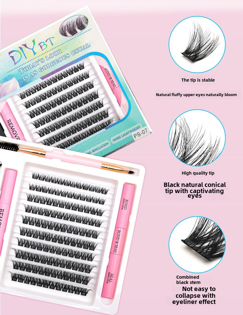 3D Traceless False Eyelashes 5-Piece Set Soft 8D Mink-like Glue Remover Tweezer Set
