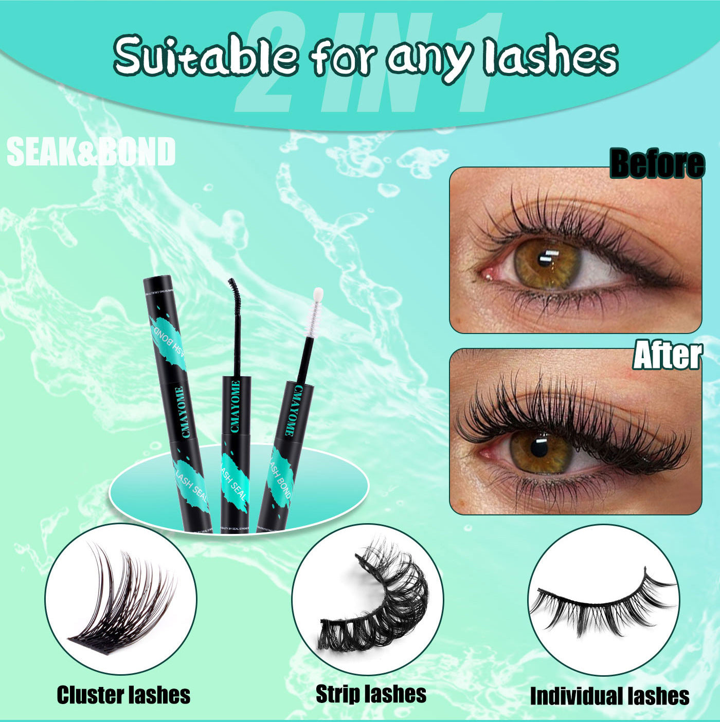 144 Clusters Single DIY  8-16mm Natural Curly False Eyelashes