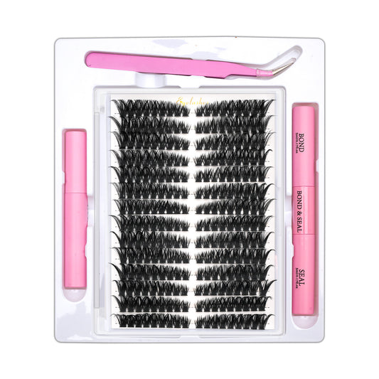 Upgraded 40P 60D 80D 100P Cross-Border False Eyelashes 14 Rows Glue Suit Curling Individual False Eyelash Thick