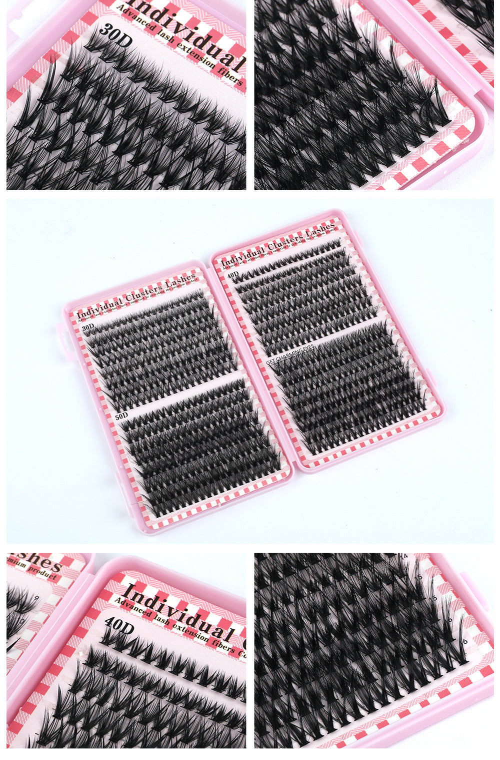 30D4050D Mixed 3D Hot Melt Cluster Lashes Large Volume 640-Piece Eyelash Book