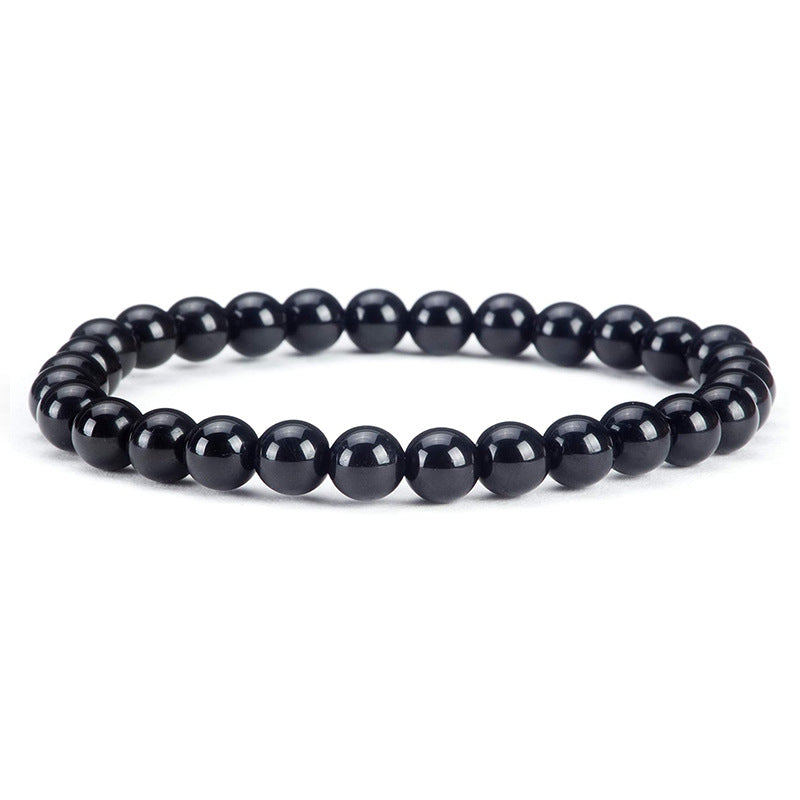 6mm Natural Crystal Stone Beaded Bracelet Elastic String Tigereye Agate Bracelet Female Accessories