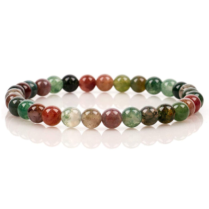 6mm Natural Crystal Stone Beaded Bracelet Elastic String Tigereye Agate Bracelet Female Accessories