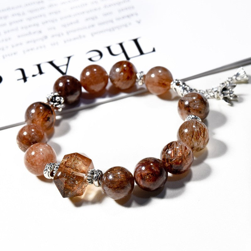 Black Gold Brown Crystal Wristband New Arrival Natural White Crystal Hand String