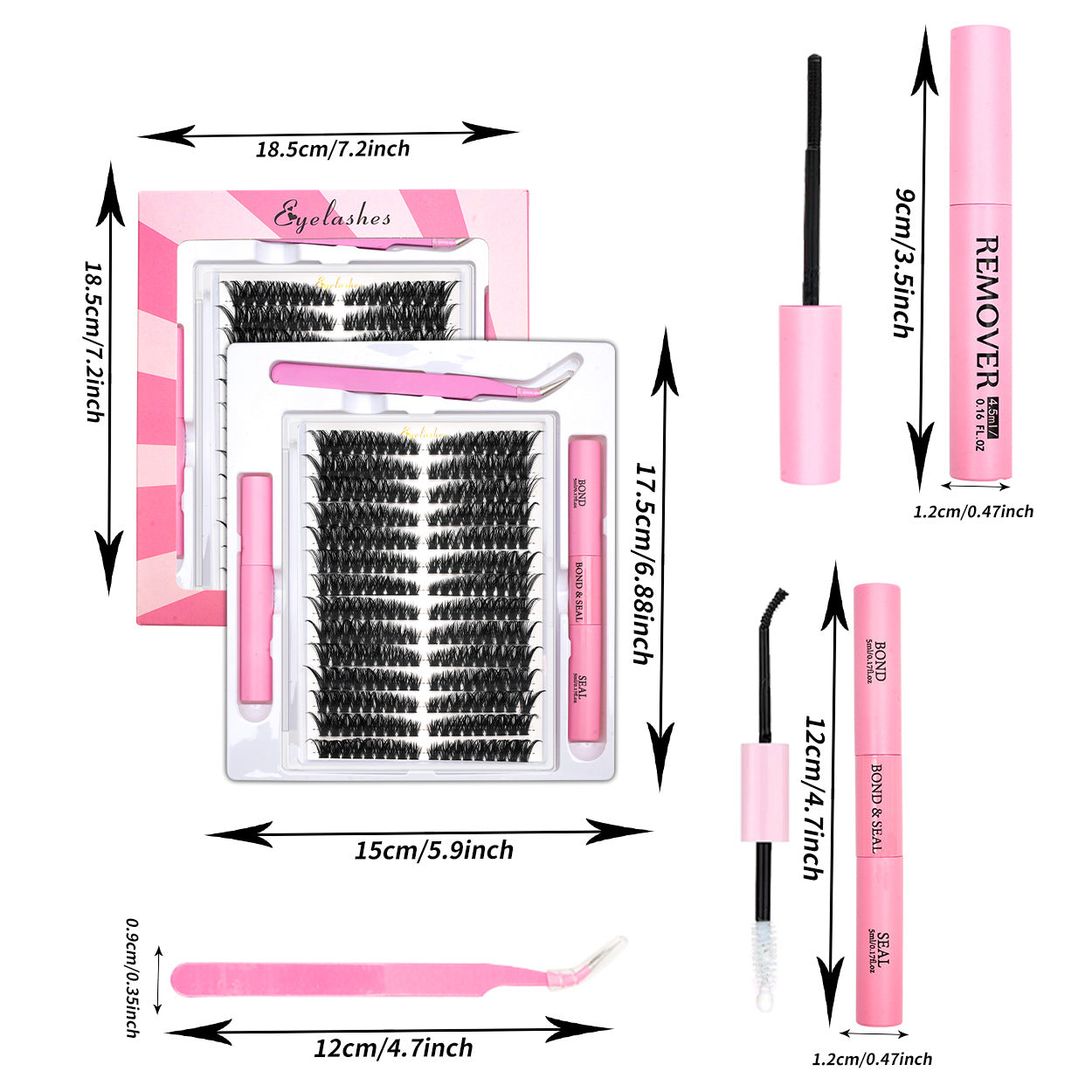 Upgraded 40P 60D 80D 100P Cross-Border False Eyelashes 14 Rows Glue Suit Curling Individual False Eyelash Thick