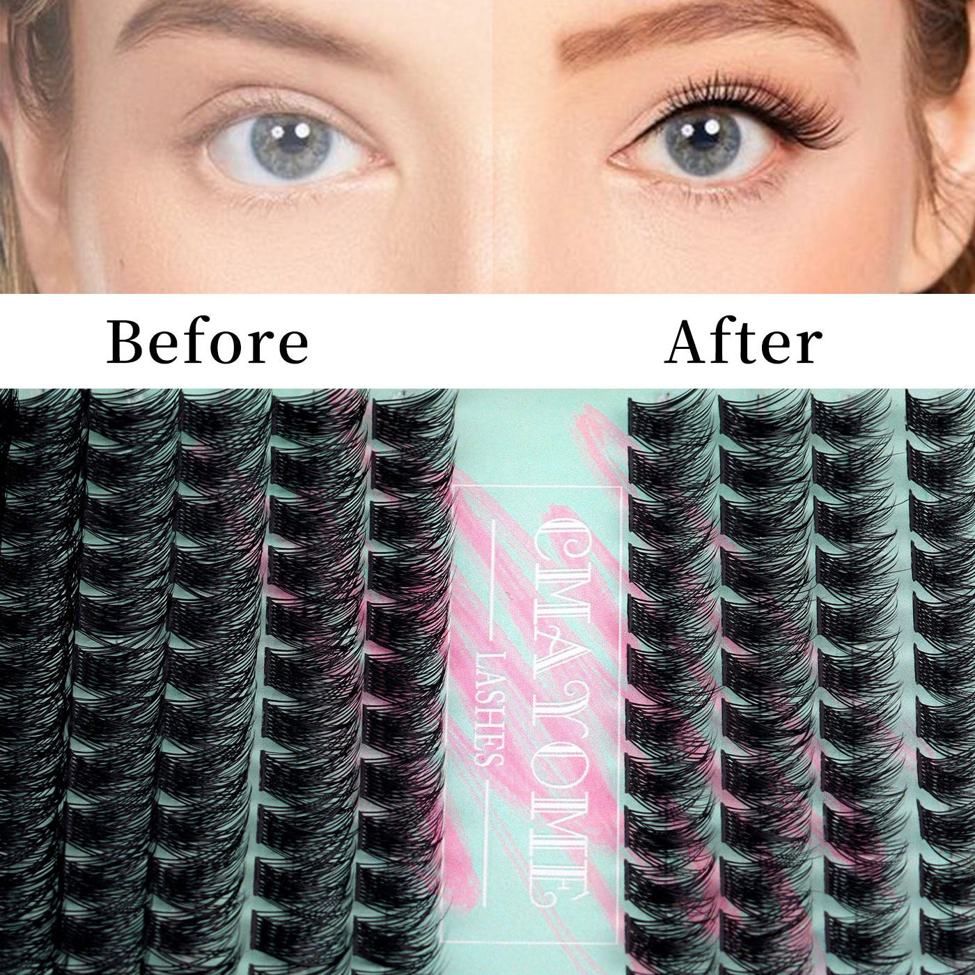 144 Clusters Single DIY  8-16mm Natural Curly False Eyelashes