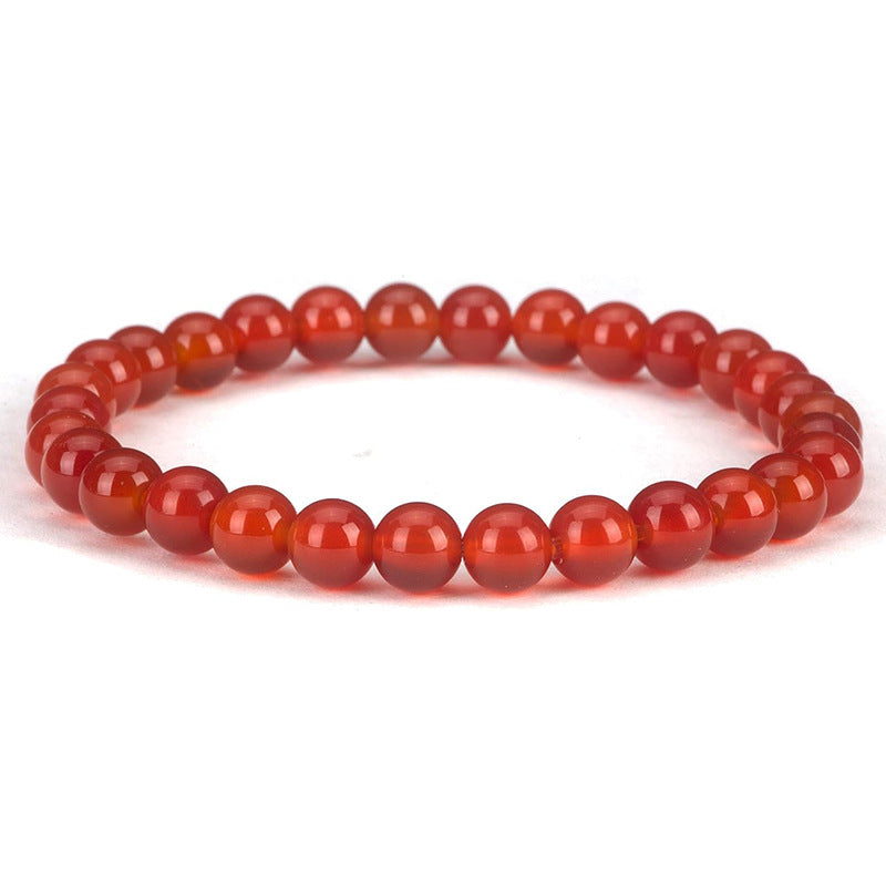 6mm Natural Crystal Stone Beaded Bracelet Elastic String Tigereye Agate Bracelet Female Accessories