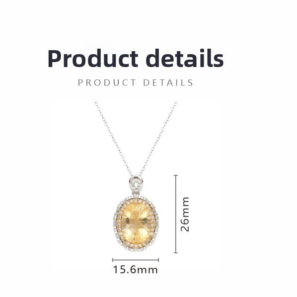 S925 Sterling Silver 18K Gold Natural Colorful Gemstone Amethyst Pendant Collarbone Necklace