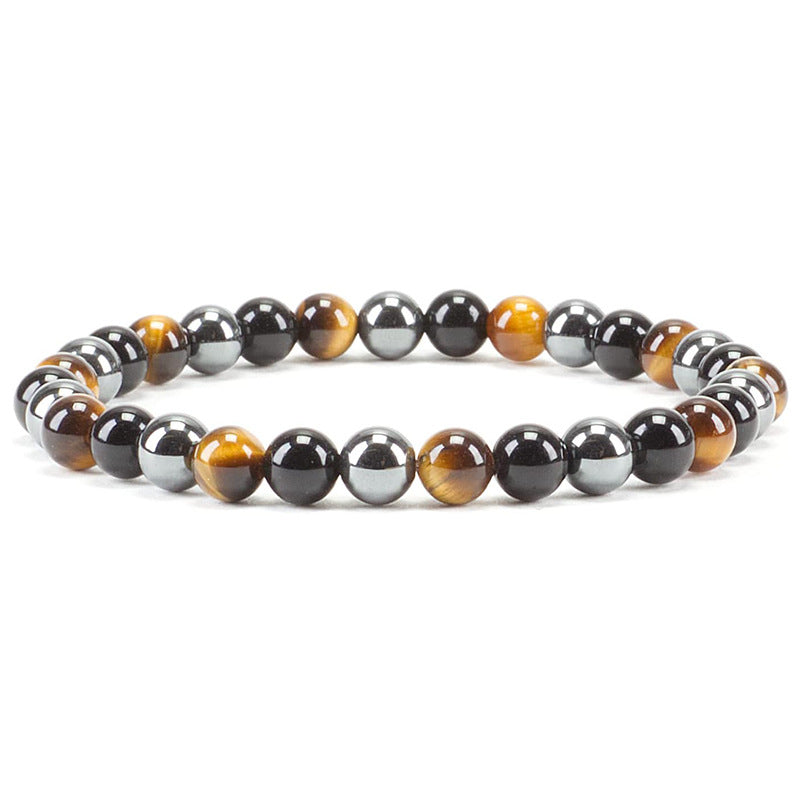 6mm Natural Crystal Stone Beaded Bracelet Elastic String Tigereye Agate Bracelet Female Accessories