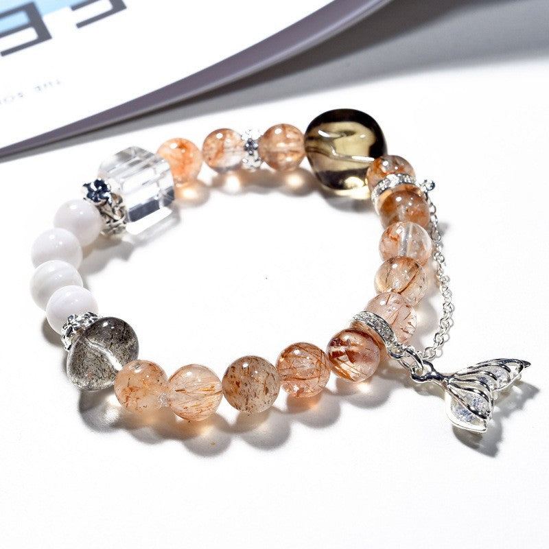 Black Gold Brown Crystal Wristband New Arrival Natural White Crystal Hand String