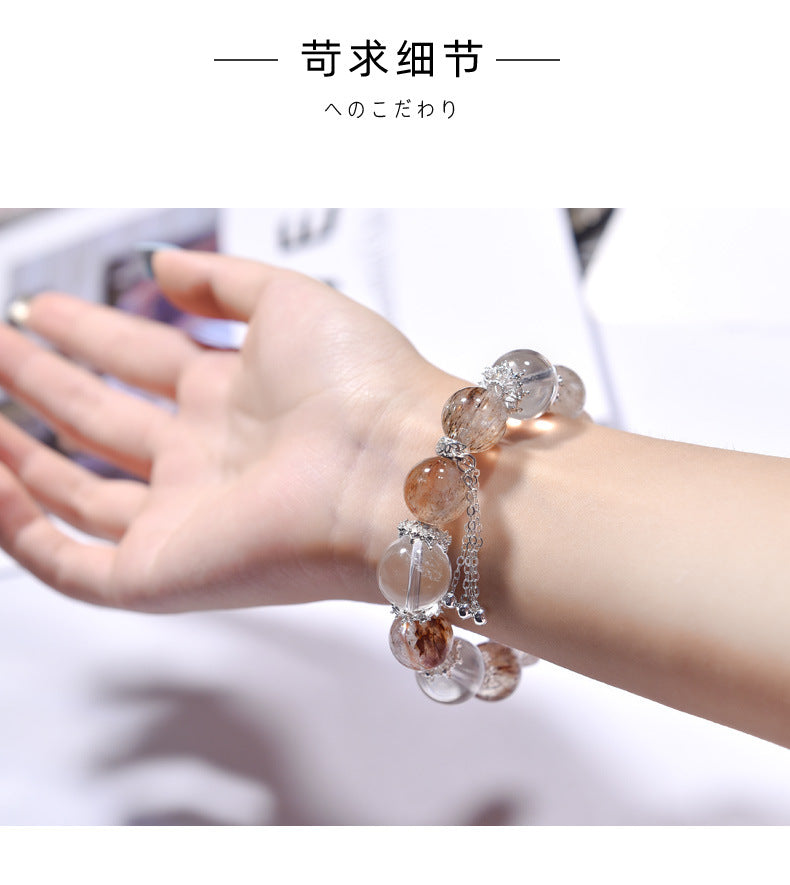 Black Gold Brown Crystal Wristband New Arrival Natural White Crystal Hand String