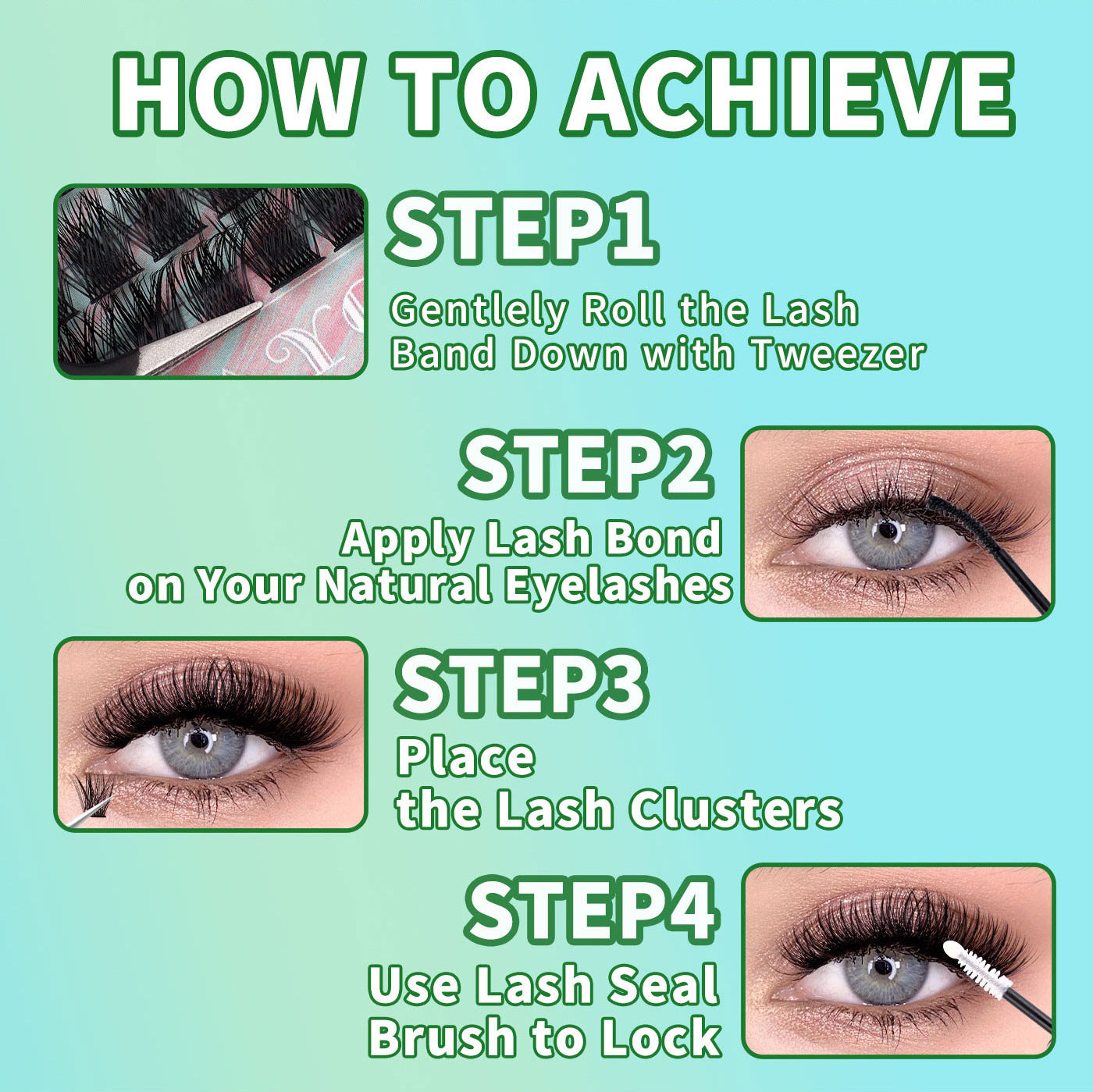 144 Clusters Single DIY  8-16mm Natural Curly False Eyelashes